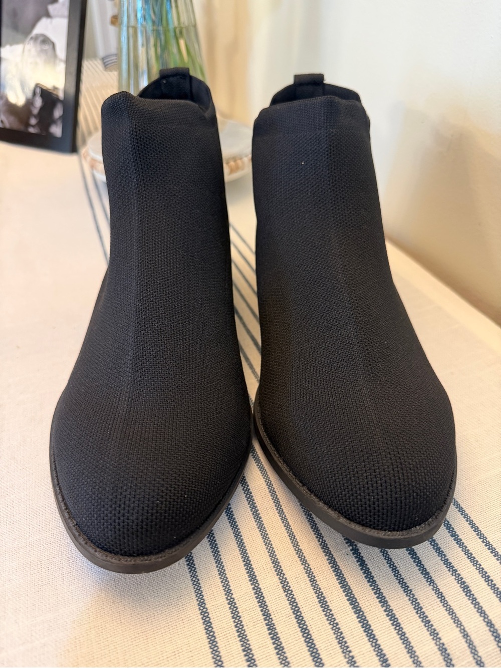 torrid Black Stretch Knit Ankle Booties Women’s Size 11 Low Heel Sock Boots - Picture 3 of 7